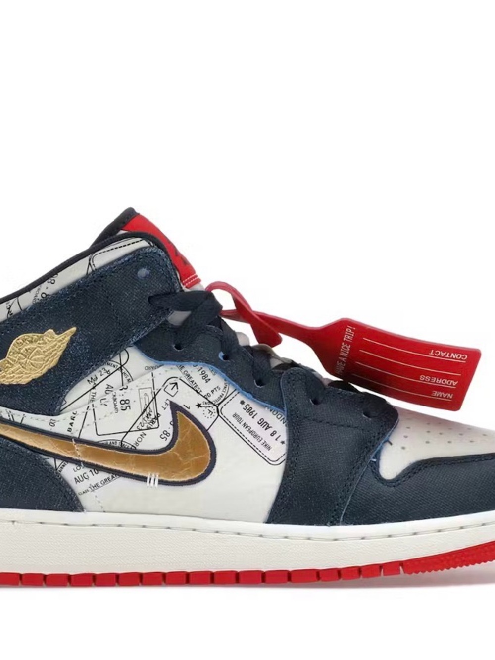Jordan Kids' Sneaker White Navy Gold Red